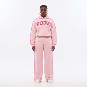 Ensemble de survêtement décontracté pour femme grande taille, coupe ample, à capuche, manches longues, style streetwear, comprenant un sweat à capuche et un pantalon de jogging - Product Image 1