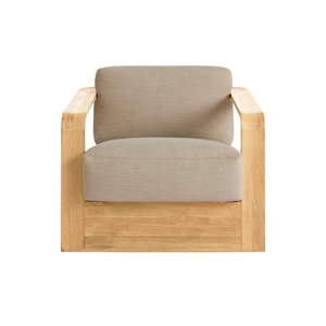 Sillón Giratorio Premium para Exteriores, Madera de Teca Sólida, Cojines Tapizados, Base Giratoria, Diseño Ergonómico, Muebles de Lujo para Hotel - Product Image 2