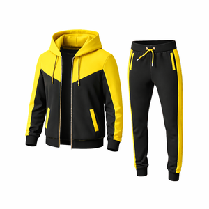 Conjunto Deportivo para Hombre, Sudadera con Capucha Negra y Amarilla, Pantalones Jogger, Ropa Deportiva, Traje de Entrenamiento, Diseño Personalizado OEM - Product Image 2