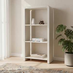 Eco-Friendly Modern Home Furniture 3-Shelf Display Shelf Bookcase <b>Storage</b> Rack Shelving Unit Open Backless Rubber Wood MDF Oak - Product Image 3