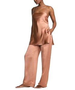 Pyjama en satin pour femmes, élégant et confortable, pyjama en satin deux pièces pour femmes - Product Image 1