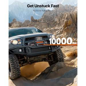 <b>12V</b> <b>DC</b> Electric Winch 10000 Lbs Load Capacity 7/20 X 90 ft Synthetic Rope Wireless Wired Remote Control IP67 Waterproof for - Product Image 2