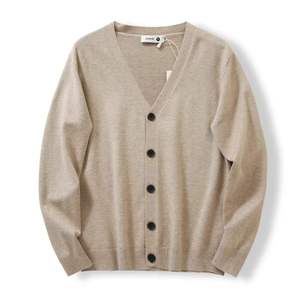 Top Trending <b>Men's</b> Solid Color Knitted <b>Cardigan</b> Sweater V-Neck <b>Long</b> Sleeve Button Closure Autumn Wear - Product Image 4