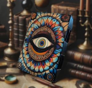 2024 Journal pleine fleur cuir troisième oeil impression d'ombres Grimoire Journal avec Deckle bord papiers C-Lock fermeture Journal livres - Product Image 3