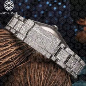 Montre de luxe pour homme Charm Jewels en acier inoxydable avec lunette sertie de diamants, cadran Mandala, mouvement mécanique 40 mm, résistance à l'eau 10 bars, automatique - Product Image 3