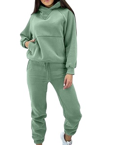 2025 femmes solide Streetwear survêtement ensemble personnalisé respirant Polyester/coton mélange polaire vente chaude conception tendance - Product Image 1