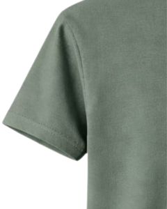 Camiseta Básica de Cuello Redondo para Mujer, Color Verde Oliva, Personalizada, Manga Corta, Algodón, Informal, Lisa, Verano, Streetwear, con Impresión de Logotipo Personalizado - Product Image 6