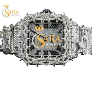 Montre automatique de luxe pour homme avec cadran bleu, diamant Moissanite VVS de qualité supérieure, disponible à prix d'exportation - Product Image 1