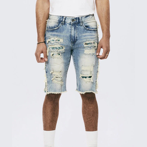 New Arrival Solid Material Washed Denim Shorts for <b>Men</b> 2026 Hot Sale Custom <b>Men's</b> 100% Denim Shorts Summer - Product Image 6