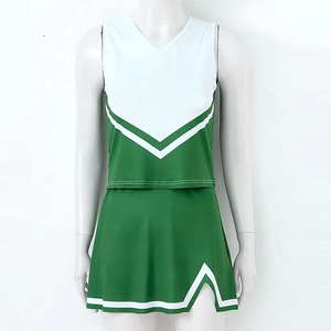 High Quality Eco Friendly Quick Dry Women's Cheerleading Uniform Sets Lightweight Solid Color <b>100</b>% <b>Polyester</b> Customizable Colors - Product Image 3