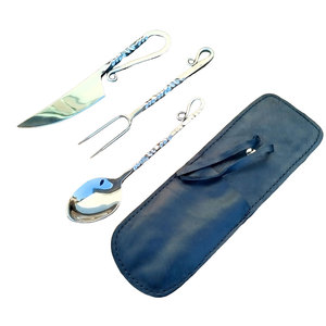 Best Selling Outdoor <b>Camping</b> Hand Forged High Quality Eco Friendly Sustainable Durable Lightweight Cutlery Set - Product Image 1