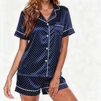 Vêtements de nuit en satin pour femmes en gros, conception personnalisée, ensemble chemise et pantalon assortis pour vêtements de nuit OEM sous marque privée