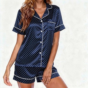 Großhandel Damen Satin Pyjama Kleidung Maßgeschneidertes Design Damen Nachtwäsche Passendes Hemd und Hose für OEM Private Label Schlafbekleidung - Product Image 1