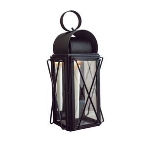 Vintage Metal Candle <b>Lantern</b> Decorative <b>Indoor</b> & Outdoor Hanging <b>Lights</b> With Clear Glass Panel Black Finish Farmhouse Home Decor - Product Image 6