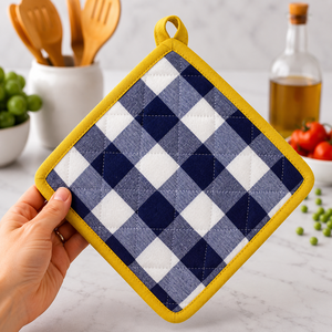 Pochons de cuisine 100 % coton résistants à la chaleur, motif à carreaux, fabriqués en Inde, à prix abordable - Product Image 2