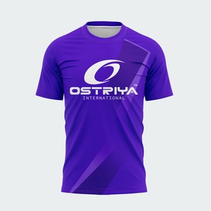 Camiseta de Manga Corta para Hombre, Cuello Redondo, Corte Ajustado, Casual, de Spandex/Poliéster, con Logotipo Frontal Impreso por Transferencia Térmica, Transpirable y Antiencogimiento - Product Image 1