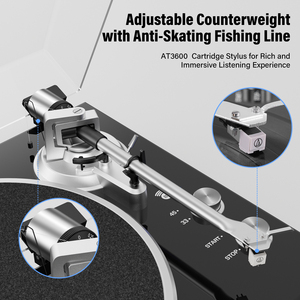 <span class=keywords><strong>Tocadiscos</strong></span> Bluetooth HiFi, <span class=keywords><strong>Tocadiscos</strong></span> de Vinilo Vintage, <span class=keywords><strong>Tocadiscos</strong></span> con Codificación USB, Reproductor de Vinilo con Altavoces Integrados, Audio para el Hogar - Product Image 3