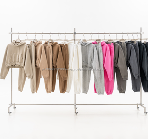 345 gramos de peso pesado de gran tamaño Boxy Hoodie Drop Shoulder de alta calidad de gran tamaño Zip up Blank Boxy Hoodie para mujeres - Product Image 1