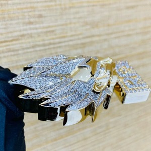 Pendentif de qualité supérieure au design Hip Hop Cartoon, plaqué argent et diamant de laboratoire, pendentifs élégants et stylés. - Product Image 2