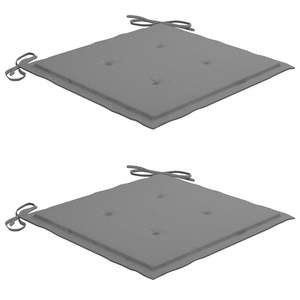 Conjunto de Bistro de Madera de Acacia Sólida con Tela 100% Poliéster, Muebles de Patio Premium en Tonos Madera y Gris - Product Image 6