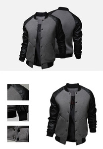 Plus Size Custom logo <b>Jacket</b> Baseball Varsity <b>Jacket</b> Plain Wholesale Blank Varsity <b>Jacket</b> <b>Leather</b> Sleeves for Men - Product Image 5