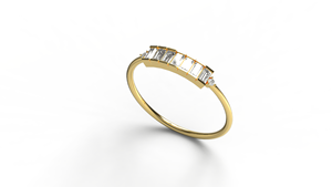 Luxury 18K Gold Baguette Diamond <b>Ring</b> Band Channel Bar Set Cluster Dainty <b>Stacking</b> Wedding <b>Ring</b> Fine Jewelry Gift for Women - Product Image 2