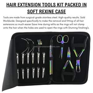 Kit de herramientas para extensiones de cabello con microcuentas de acero al por mayor, microeslabones, cuentas, gancho de tracción, anillo de microcuentas, alicates de prensado para depilación - Product Image 5