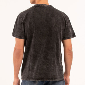 เสื้อยืดสตรีทแวร์วินเทจทรงบ็อกซี่ฟิต ล้างสีแบบแอซิด ขาดๆ รุ่ยๆ โอเวอร์ไซส์ แขนสั้น เสื้อยืดแบบสั่งทำสำหรับผู้ชาย - Product Image 4