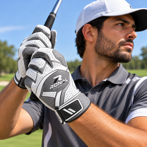 Guantes de golf de alta calidad con color y logotipo personalizados, logotipo bordado, OEM, guantes de entrenamiento de golf de primera calidad para hombre - Product Image 3