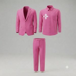 Men's Italian Style Velour Pant Coat Anti-Wrinkle Breathable <b>Button</b> Fly Closure Front Flat Design Viscose/Polyester Pants <b>Suits</b> - Product Image 1