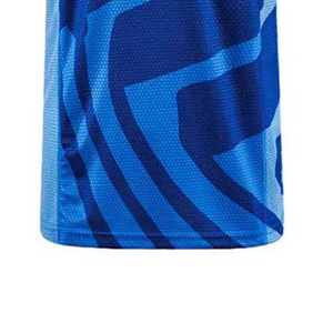 Camiseta de Manga Corta para Hombre, con Patrón Geométrico Azul, Transpirable, Tejida, Corte Regular, Cuello Redondo, Estilo Casual - Product Image 3