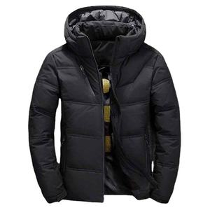 customized men's <b>Long</b> Sleeve <b>Winter</b> Warm Puffer down <b>Jacket</b> with Metallic Zipper Shiny Thick Hooded Polyester Lining - Product Image 3
