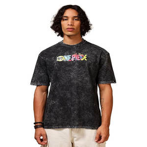 Camiseta de algodón 100% de manga corta con hombros descubiertos y cuello redondo para hombre, estilo OEM/ODM, con logotipo personalizado, estampado oversize. - Product Image 1