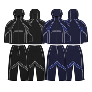 Chaqueta Deportiva Unisex con Capucha y Franjas Reflectantes, Forro Polar Transpirable, Cintura Elástica de Secado Rápido - Product Image 1