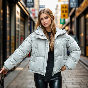 Customizable Brand Puffer <b>Jacket</b> Windproof <b>Canvas</b> Padded Outdoor Wear - Product Image 1