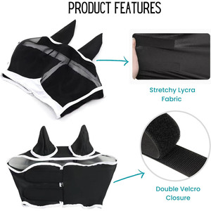 Premium Quality Horse <b>Fly</b> <b>Mask</b> Soft Material Breathable Durable and Resistant to Wear Adjustable Mesh Horse <b>Fly</b> <b>Mask</b> - Product Image 3