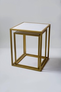 Mesas de Centro Modernas de Alta Calidad con Marco de Latón y Tapa de Mármol, Muebles Contemporáneos para Sala de Estar - Product Image 4
