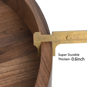 Venta caliente Estilo nórdico bandeja de nogal negro Placa de bandeja de madera combinada con cobre para uso doméstico fácil por GM IMPEX - Product Image 4