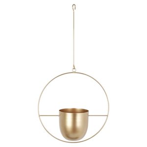 Panier à fleurs suspendu en fer contemporain avec motif de feuilles artistiques pour balcon, patio et décoration intérieure - Product Image 2