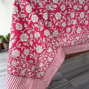 Elegant Handblock Printing <b>Table</b> Cloth Textile Plain Cotton <b>Table</b> Cover Custom Logo Christmas <b>Table</b> <b>Clothes</b> - Product Image 4