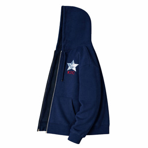 High Quality Heavyweight Fleece <b>Zip</b>-<b>Up</b> Hooded Sweatshirt Cotton Blend Fleece Casual <b>Zip</b>-<b>Up</b> <b>Jacket</b> For Winter - Product Image 4