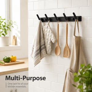 Metal Wall Mount <b>Hook</b> Rack 5 <b>Hooks</b> Heavy Duty Minimalist Coat Clothes Jacket Towel Bag Holder Wall Mounted Storage Organizer - Product Image 3