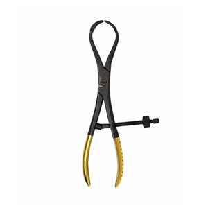 Pinzas de Sujeción de Hueso Rotuliano de Alta Calidad, 19 cm / 7.5″, Negras/Doradas, Instrumentos Quirúrgicos Ortopédicos y de Neurocirugía, CE - Product Image 1