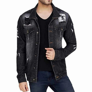 Chaqueta vaquera de color sólido de alto impacto para hombre, talla grande, transpirable, con botones, tejida, de ajuste muy cómodo. - Product Image 3