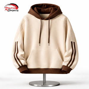 Hoodies d'hiver 100% Coton, sans poche, délavés soleil, à bords coupés, personnalisés, délavés à l'acide, coupe classique, grammage lourd, doublés polaire, brodés, teint uni - Product Image 1