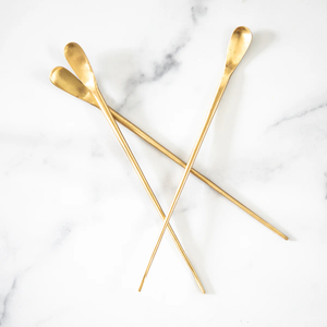 Cuchara de Bar de Latón Real con Mango Largo Trenzado, Diseño Moderno y Duradero de Alta Calidad, Personalizable para Bodas y Decoración del Hogar - Product Image 1