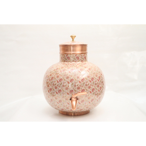 Distributeur d'eau artisanal en cuivre pur avec robinet, grande capacité, réservoir ayurvédique pour le stockage de l'eau, au prix le plus bas - Product Image 1