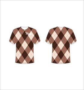 เสื้อยืดพิมพ์ลายอาร์ไกล์สีน้ำตาลแบบซับลิเมชั่นทั้งตัว คอกลม ใส่ได้ทั้งชายและหญิง ผ้าโพลีเอสเตอร์ระบายอากาศได้ดี เสื้อผ้า Ferocious - Product Image 1