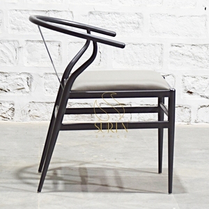 Modern Metal <b>Dining</b> Chair Upholstered Seat <b>Armchair</b> Side Chair for <b>Dining</b> Room Hotel Restaurant - Product Image 1