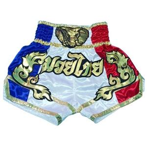 Pantalones cortos de Muay Thai, ligeros, de tela satinada, con logo personalizado, transpirables, para entrenamiento en el gimnasio, con cintura elástica, ropa deportiva para hombres y mujeres - Product Image 4